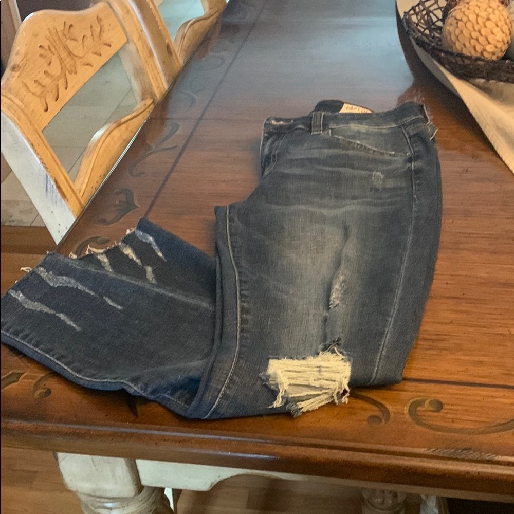 Pistola Blue Straight Leg Jeans with Distressed Details